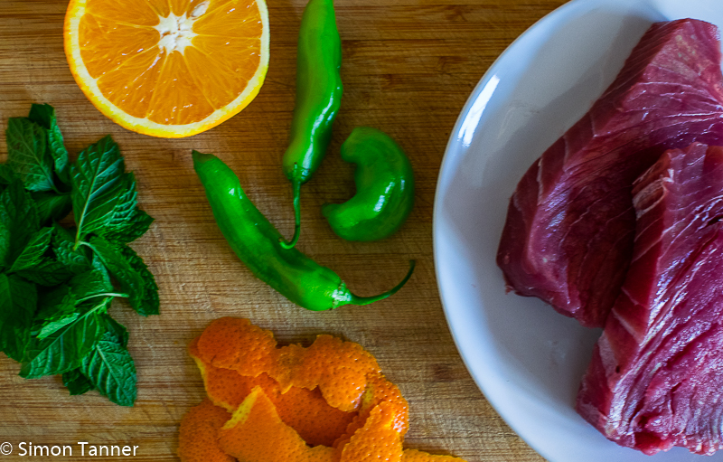 Ingredients for Sicilian tuna tartare
